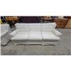 Image 2 : Cream Damask Upholstered Three-Seater Sofa and Matching Armchair Set