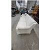 Image 3 : Cream Damask Upholstered Three-Seater Sofa and Matching Armchair Set