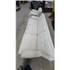 Image 4 : Cream Damask Upholstered Three-Seater Sofa and Matching Armchair Set