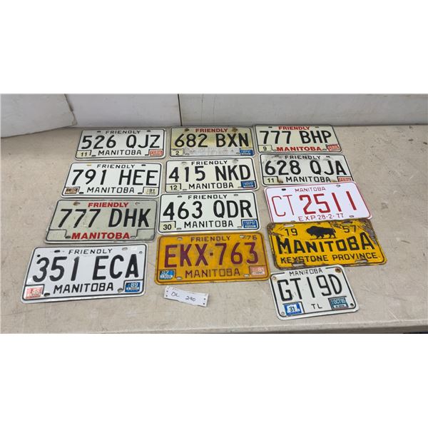 Collection of Vintage Manitoba License Plates, 1957 to 1990s, and More