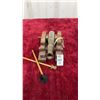 Image 1 : Miniature Brass Cannon on Wooden Naval Carriage with Ramrod and Sponge Tools