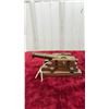 Image 3 : Miniature Brass Cannon on Wooden Naval Carriage with Ramrod and Sponge Tools