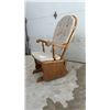 Image 1 : Shermag Wooden Glider Rocker with Upholstered Cushions and Spindle Back