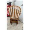 Image 2 : Shermag Wooden Glider Rocker with Upholstered Cushions and Spindle Back