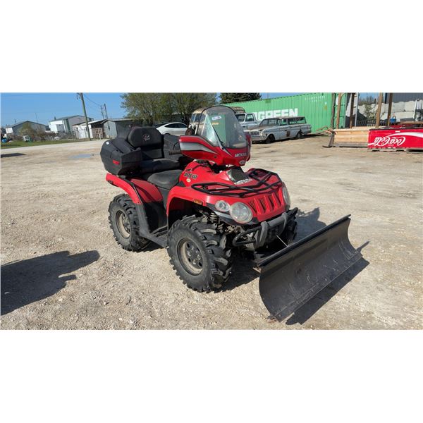 2009 Arctic Cat 366 ATV Has 4 x 4 with Front-Mounted Snow Plow, Windshield, Winch, Rear Storage