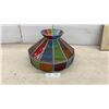 Image 1 : Multicolored Stained Glass Lampshade, 10" H X 15" Diameter