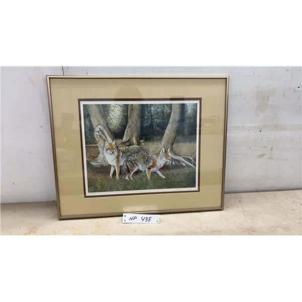 J. Bridgett Signed 1988 Limited Edition Coyote Print, 989/2950, 16 x 20"