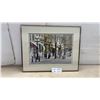 Image 1 : Framed Pucture of Autumn Street Scene with Maple Gifts Storefront,18 x 23"