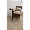 Image 2 : Antique Wooden School Desk with Integrated Chair and Storage Drawer