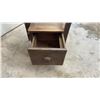 Image 6 : Antique Wooden School Desk with Integrated Chair and Storage Drawer
