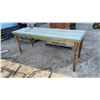 Image 1 : Rustic Farmhouse Table with Turned Legs and Distressed Painted Plank Top 27 x 30 x 75-1/2
