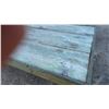 Image 3 : Rustic Farmhouse Table with Turned Legs and Distressed Painted Plank Top 27 x 30 x 75-1/2