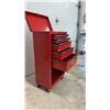Image 6 : Red Steel Rolling Tool Cabinet with Four Drawers and Bottom Shelf, 40 x 22 x 12"