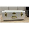Image 6 : Two Metal Storage Trunks with Gold-Tone Latches and Hardware, Black and White, Never Used