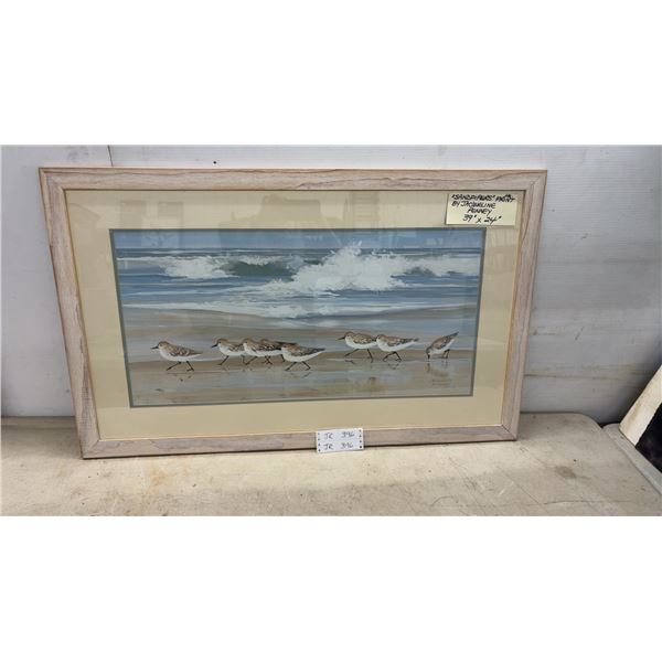Jacqueline Penney "Sandpipers" Print, Framed, 39 x 24"