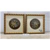 Image 1 : Pair of Framed Needlepoint Floral Artworks, 13 1/2 x 13 1/2"