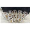 Image 2 : Libbey Golden Foliage Frosted Glass Tumblers with Gold Leaf Design, Set of Eight