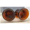 Image 4 : Vintage Clear Glass Milk Bottles and Amber Glass Beer Swirl Bottles, Four Pieces