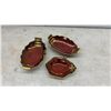 Image 1 : 6 Pieces Antique Carlton Ware Rouge Royale Lustre Bowl, Dishes, and Iridescent Shell Dish