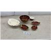 Image 8 : 6 Pieces Antique Carlton Ware Rouge Royale Lustre Bowl, Dishes, and Iridescent Shell Dish