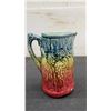 Image 9 : Medalta 6.5" Red Ribbed Pitcher, Antique Nippon Art Deco Box, White Turkey Platter, Glass Cake