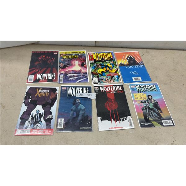 Marvel Wolverine Comic Book Lot of 8 Issues Including Civil War and X-Men