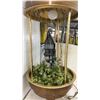 Image 4 : Vintage Hanging Oil Rain Lamp with Cabin Scene and Artificial Greenery