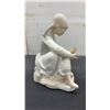 Image 3 : Lladró "Ballet Class" Porcelain Figurine No. 5470, Girl with Slipper and Flower Basket, 7 1/2" Tall