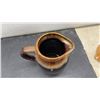 Image 6 : Fire-King Peach Luster Batter Bowl, Drip Glaze Ceramic Pitcher, and Pyrex Glass Carafe