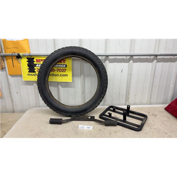 1970 Honda Trail CT90 Foot Rest Bar, Rear Rack, Tire, and Tube