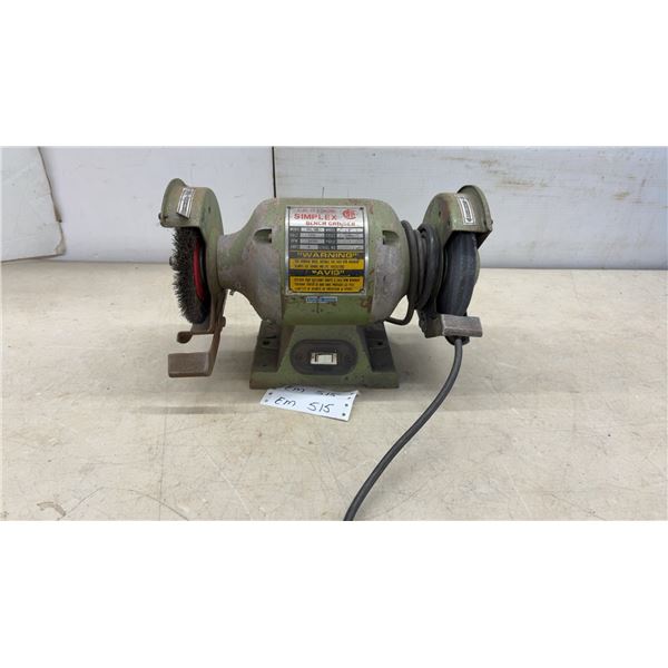 Simplex HG-6B Bench Grinder, 6" Wheels, 110V, 3450 RPM, with Wire Wheel Attachment