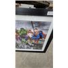 Image 2 : Framed "Lunch Atop a Skyscraper" Marvel and DC Superhero Crossover Print, 20130 27 x 39"