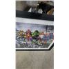 Image 3 : Framed "Lunch Atop a Skyscraper" Marvel and DC Superhero Crossover Print, 20130 27 x 39"