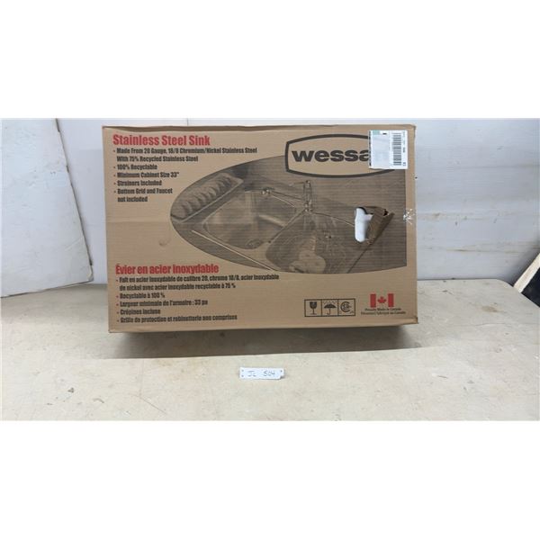 New Wessan 20 Gauge 18/8 Stainless Steel Double Bowl Top-Mount Kitchen Sink, 31 x 20 1/2 x 7"