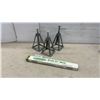 Image 1 : Set of Three Aluminum Trailer Stabilizer Jack Stands and Lawn-Boy Hi-Lift 21" Blade