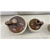 Image 3 : Two-Tone Salt-Glazed Stoneware Finger Jugs and Crock