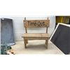 Image 2 : Handmade Wooden "Time Out" Child's Bench, Yardzee Dice Game, Galvanized Bucket, and More