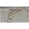 Image 2 : Set of Four Cast Iron Decorative Shelf Brackets with Grapevine and Scroll Design, 19 x 19"