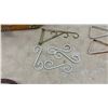 Image 4 : Vintage Wooden Fishing-Themed Tie Rack, Metal Shelf Brackets, Ice Tongs, and More