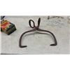 Image 7 : Vintage Wooden Fishing-Themed Tie Rack, Metal Shelf Brackets, Ice Tongs, and More
