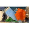 Image 5 : Three Plastic Storage Totes with Fabric, Assorted Colours, Textures & Sizes