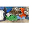 Image 6 : Three Plastic Storage Totes with Fabric, Assorted Colours, Textures & Sizes