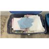 Image 7 : Three Plastic Storage Totes with Fabric, Assorted Colours, Textures & Sizes