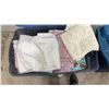 Image 9 : Three Plastic Storage Totes with Fabric, Assorted Colours, Textures & Sizes