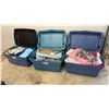 Image 1 : Three Totes with Assorted Fabric, Fleece, Different Colours, Sizes & Quilting Material