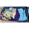 Image 2 : Three Totes with Assorted Fabric, Fleece, Different Colours, Sizes & Quilting Material