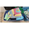 Image 4 : Three Totes with Assorted Fabric, Fleece, Different Colours, Sizes & Quilting Material