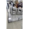 Image 4 : Gray Power Reclining Sofa with USB Ports, Power Outlets, and Nailhead Trim