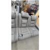 Image 5 : Gray Power Reclining Sofa with USB Ports, Power Outlets, and Nailhead Trim