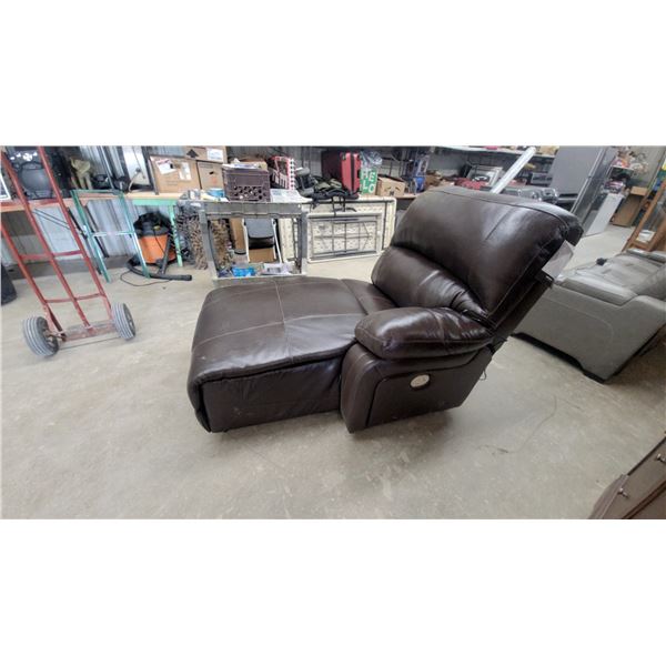 NewSignature Design by Ashley Dark Brown Leather Power Chaise Recliner 1 PC. of 2